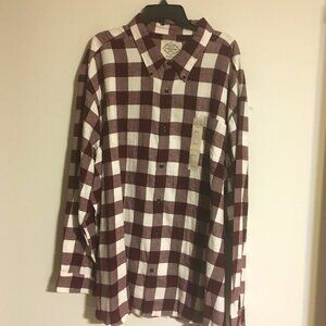 St. Johns Bay Classic Fit Plaid Button Up Shirt Size